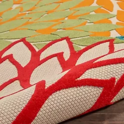 Kirklands Home Outdoor Rugs|Bright Red Floral Burst Outdoor Area Rug, 6x9