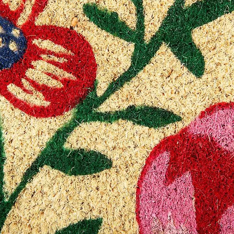 Kirklands Home Doormats|Bright Summer Blossoms Coir Doormat