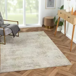 Kirklands Home Accent Rugs|Brisbane Beige Faded Damask Area Rug, 2x3