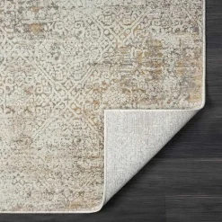 Kirklands Home Accent Rugs|Brisbane Beige Faded Damask Area Rug, 2x3