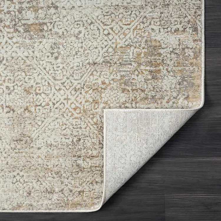 Kirklands Home Accent Rugs|Brisbane Beige Faded Damask Area Rug, 2x3