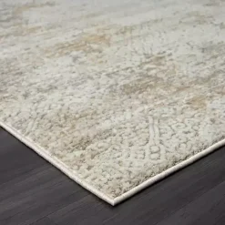 Kirklands Home Accent Rugs|Brisbane Beige Faded Damask Area Rug, 2x3