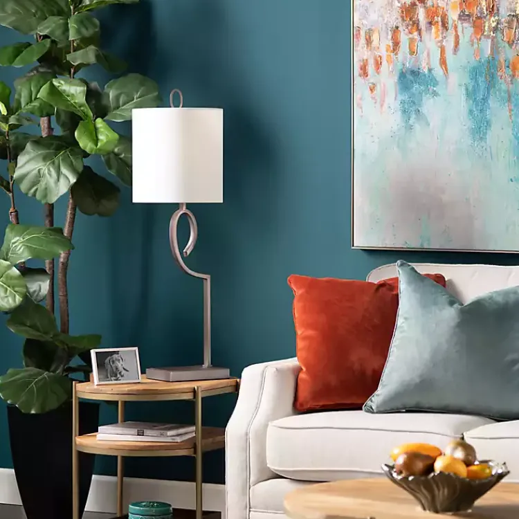 Kirklands Home Table Lamps|Bronze Abstract Curve Table Lamp White