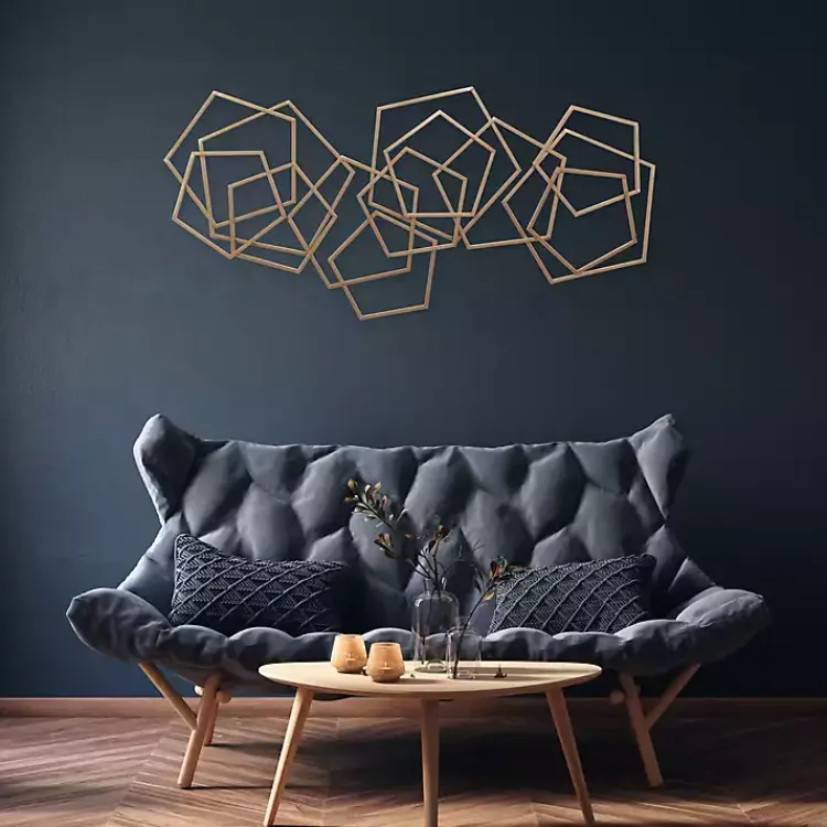 Kirklands Home Wall Plaques|Bronze Astraga Pentagon Plaque Brown