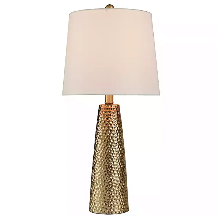 Kirklands Home Table Lamps|Bronze Hammered Table Lamp White