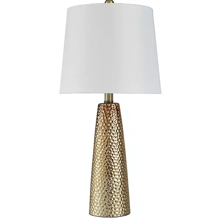 Kirklands Home Table Lamps|Bronze Hammered Table Lamp White