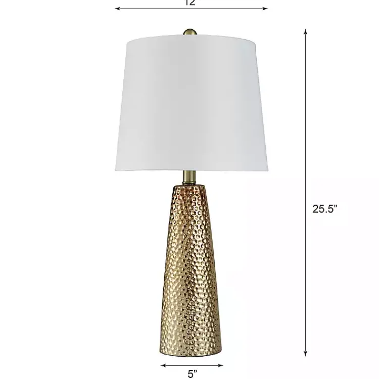 Kirklands Home Table Lamps|Bronze Hammered Table Lamp White