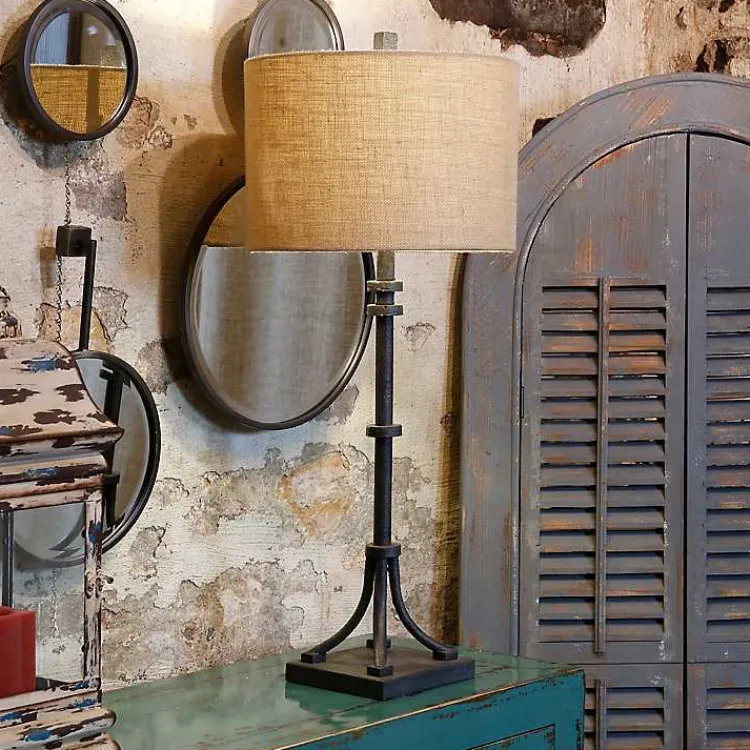 Kirklands Home Buffet Lamps|Bronze Iron Industrial Buffet Lamp Tan