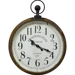Kirklands Home Clocks|Bronze Kensington Station Pocket Wall Clock