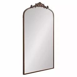 Kirklands Home Decorative Mirrors|Bronze Metal Arch Ornate Crown Wall Mirror Brown