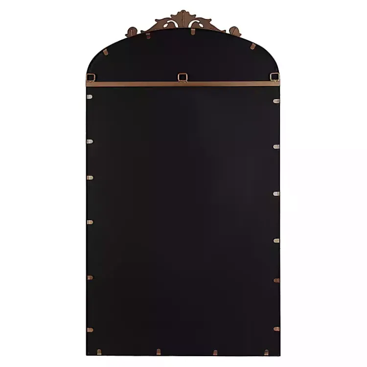 Kirklands Home Decorative Mirrors|Bronze Metal Arch Ornate Crown Wall Mirror Brown