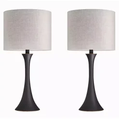 Kirklands Home Table Lamps|Bronze Metal Hourglass Table Lamps, Set of 2 Brown