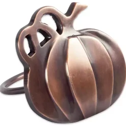 Clearance Bronze Metal Pumpkin Napkin Rings, Set of 6 Fall