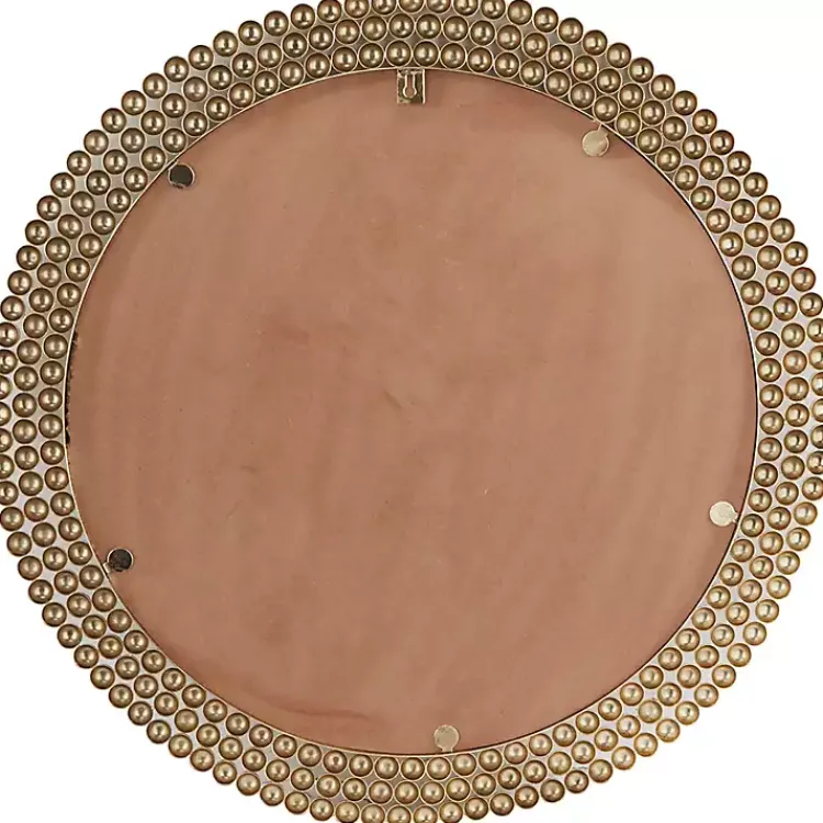 Kirklands Home Decorative Mirrors|Metal Tiered Bead Frame Wall Mirror Bronze