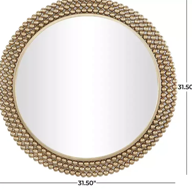 Kirklands Home Decorative Mirrors|Metal Tiered Bead Frame Wall Mirror Bronze