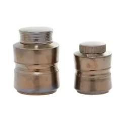 Best Bronze Ribbed Ceramic Jars, Set of 2 Decorative Bowls & Jars