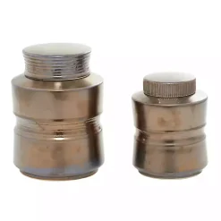 Best Bronze Ribbed Ceramic Jars, Set of 2 Decorative Bowls & Jars