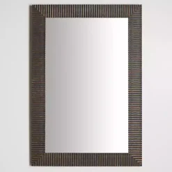 Kirklands Home Framed Mirrors|Bronze Ribbed Devin Profile Mirror, 24x36 in.