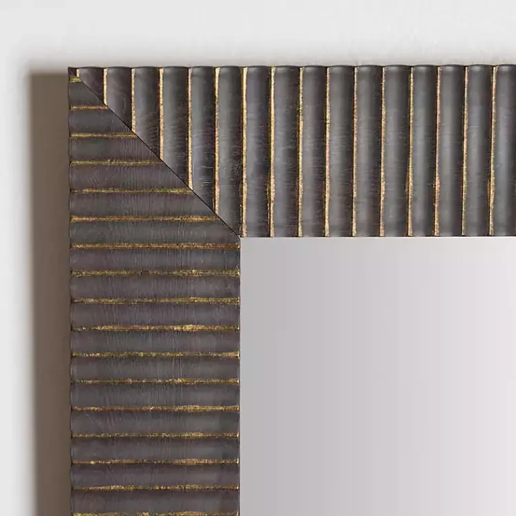 Kirklands Home Framed Mirrors|Bronze Ribbed Devin Profile Mirror, 24x36 in.