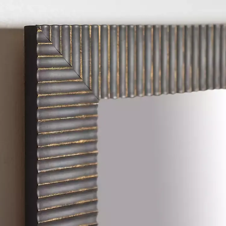 Kirklands Home Framed Mirrors|Bronze Ribbed Devin Profile Mirror, 24x36 in.