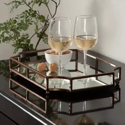 New Bronze Scalloped Reflective Tray Decorative Trays