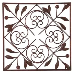 Kirklands Home Wall Plaques|Bronze Scrollwork 4-pc. Panel Wall Art Brown