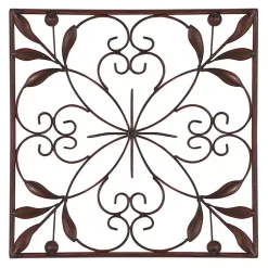 Kirklands Home Wall Plaques|Bronze Scrollwork 4-pc. Panel Wall Art Brown