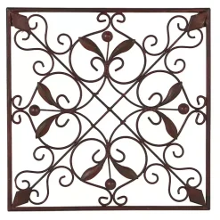 Kirklands Home Wall Plaques|Bronze Scrollwork 4-pc. Panel Wall Art Brown
