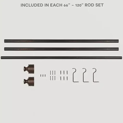 Kirklands Home Curtain Rods & Hardware|Bronze Stacked Cylinder Curtain Rod, 120 in.