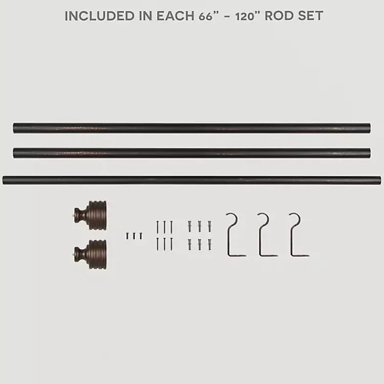 Kirklands Home Curtain Rods & Hardware|Bronze Stacked Cylinder Curtain Rod, 120 in.