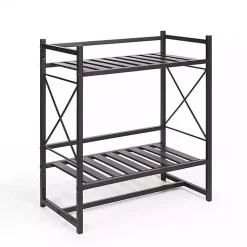Kirklands Home Bathroom Accessories|Bronze 2-Tier Utility Shelf Brown