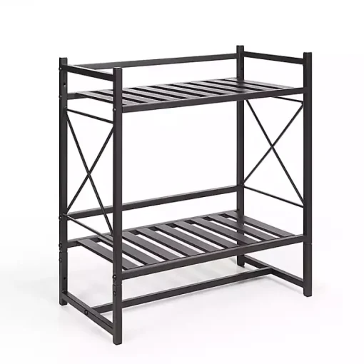 Kirklands Home Bathroom Accessories|Bronze 2-Tier Utility Shelf Brown