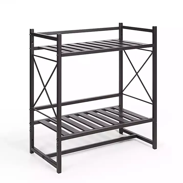 Kirklands Home Bathroom Accessories|Bronze 2-Tier Utility Shelf Brown