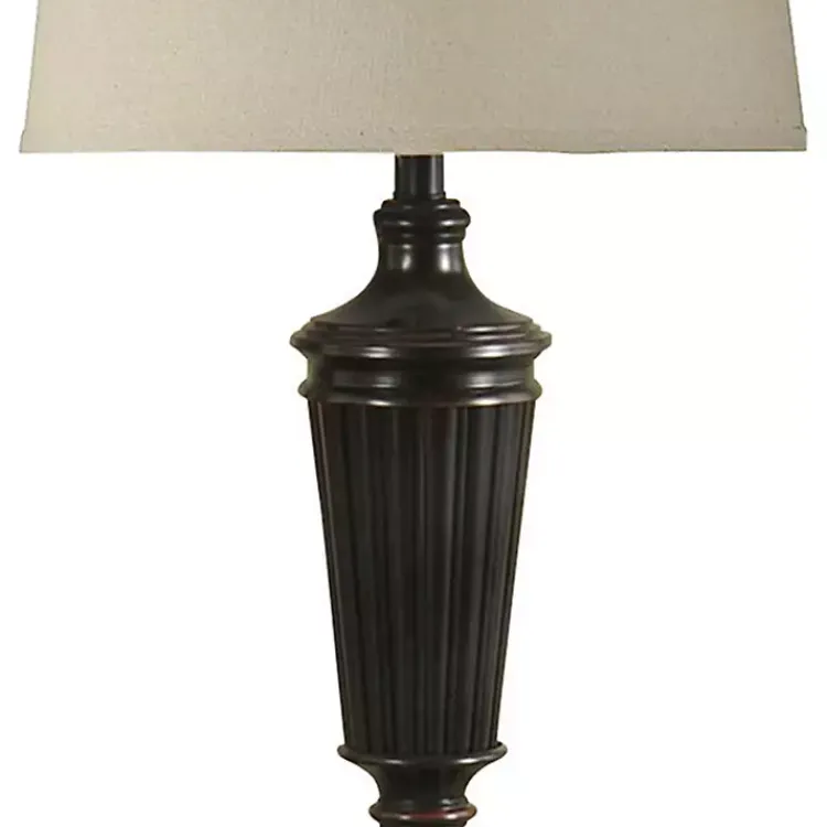 Kirklands Home Table Lamps|Bronze Wood Tapered 3-pc. Lamp Set Tan