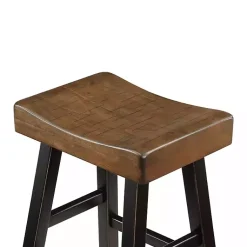 Kirklands Home Bar Stools & Counter Height Stools|& Black Wood Bar Stools, Set of 2 Brown