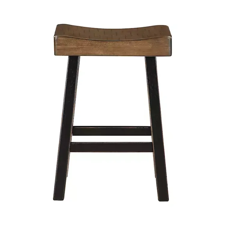 Kirklands Home Bar Stools & Counter Height Stools|Brown & Wood Counter Stools, Set of 2 Black