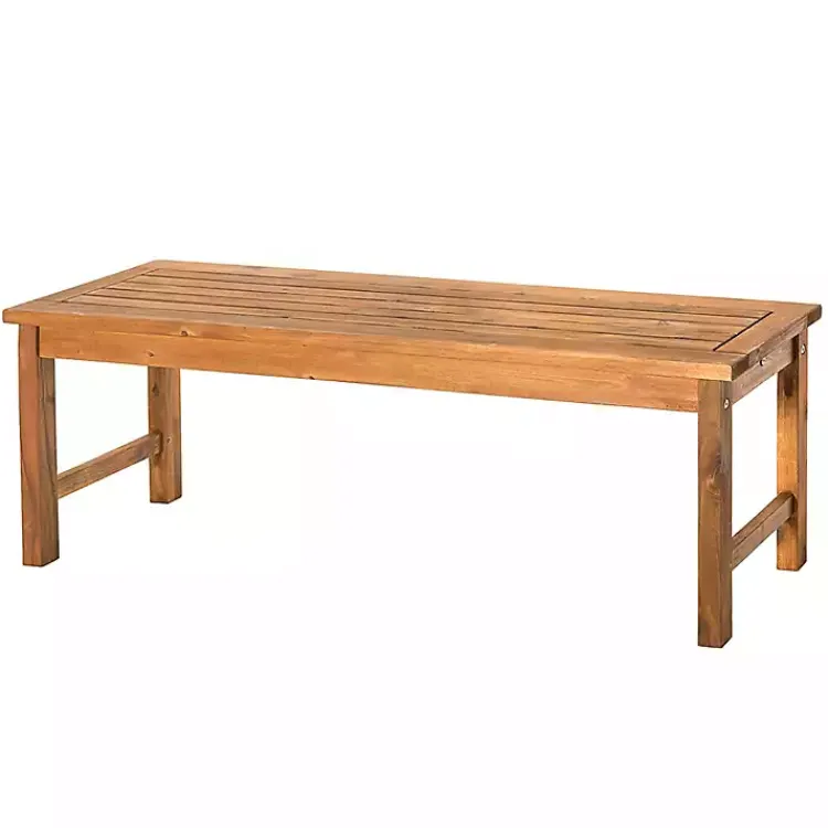 Kirklands Home Outdoor Seating|Acacia Wood Outdoor Bench Brown