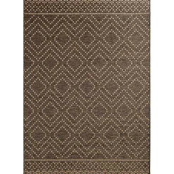 Kirklands Home Outdoor Rugs|Adelaide Diamond Outdoor Area Rug, 5x7 Brown