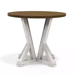 Kirklands Home Dining Tables|Brown and Antique White Wood Counter Table