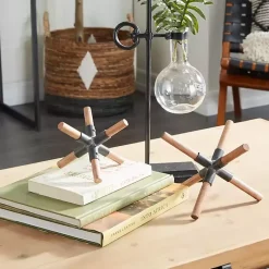 Online Brown and Black Wood Abstract Sculptures, Set of 2 Statues & Figurines