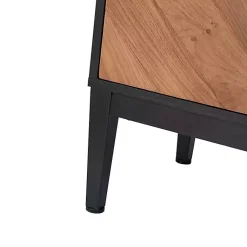 Kirklands Home Cabinets & Sideboards|Brown and Black Wood Chevron 4-Door Sideboard