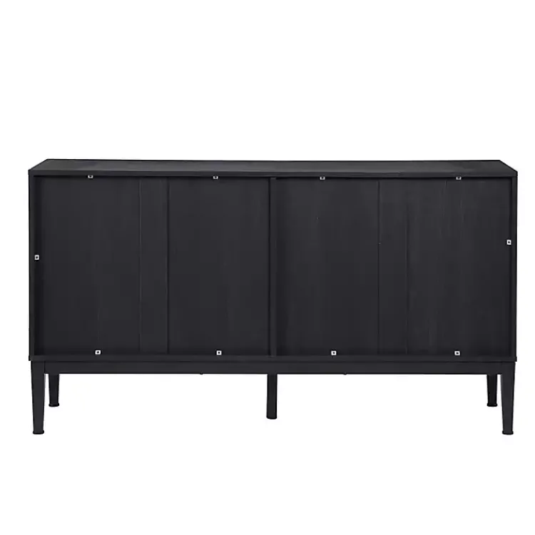 Kirklands Home Cabinets & Sideboards|Brown and Black Wood Chevron 4-Door Sideboard