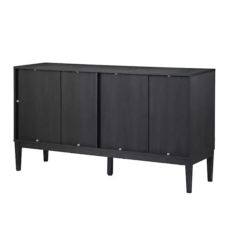 Kirklands Home Cabinets & Sideboards|Brown and Black Wood Chevron 4-Door Sideboard