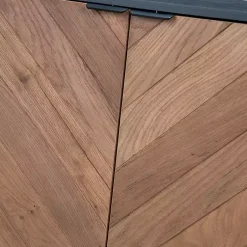 Kirklands Home Cabinets & Sideboards|Brown and Black Wood Chevron 4-Door Sideboard