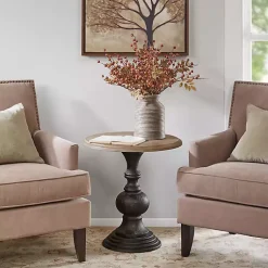 Kirklands Home Accent & End Tables|Brown and Black Wooden Hemlock Accent Table
