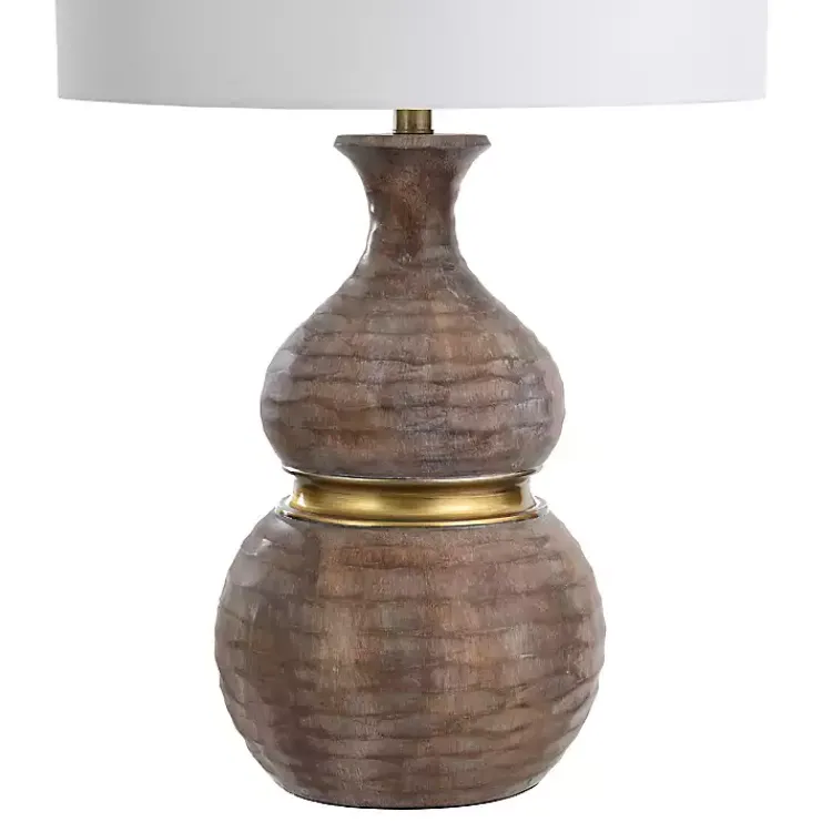 Kirklands Home Table Lamps|Brown and Gold Gourd Table Lamp White