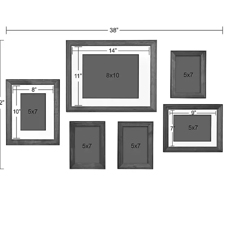 Kirklands Home Gallery Wall Frames|Brown and Gray 6-pc. Gallery Wall Frame Set