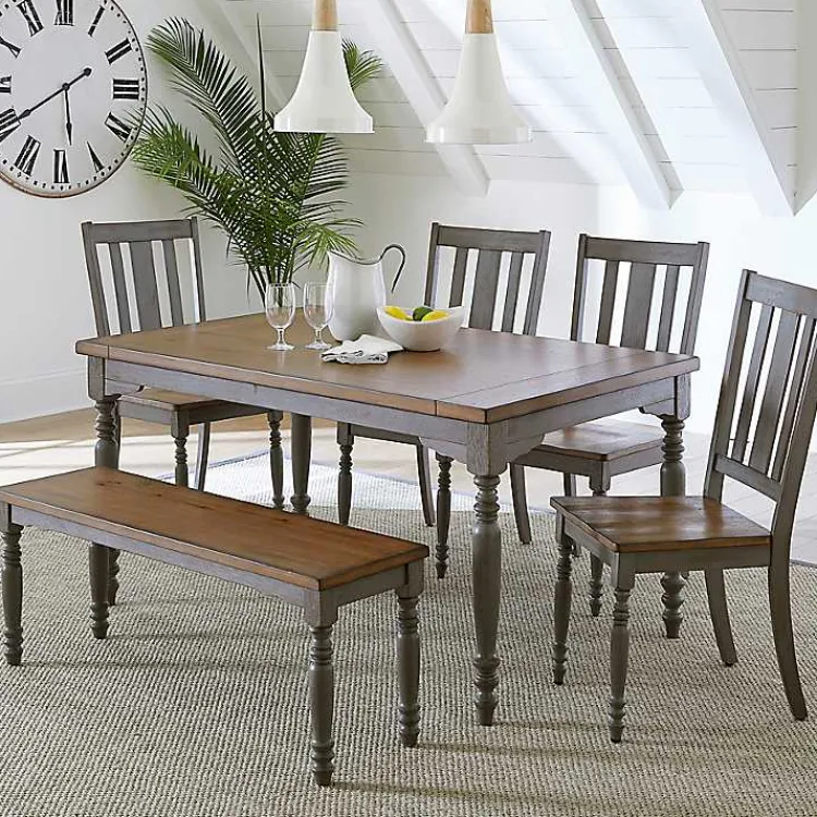 Kirklands Home Dining Tables|Brown and Gray Traditional Wood Dining Table