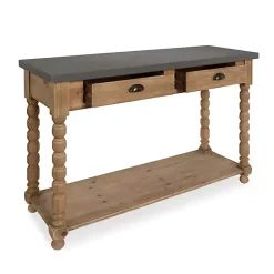 Kirklands Home Console Tables|Brown and Gray Wood 2-Drawer Console Table