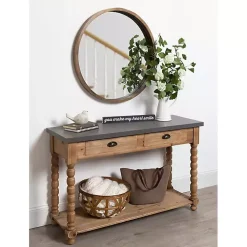 Kirklands Home Console Tables|Brown and Gray Wood 2-Drawer Console Table